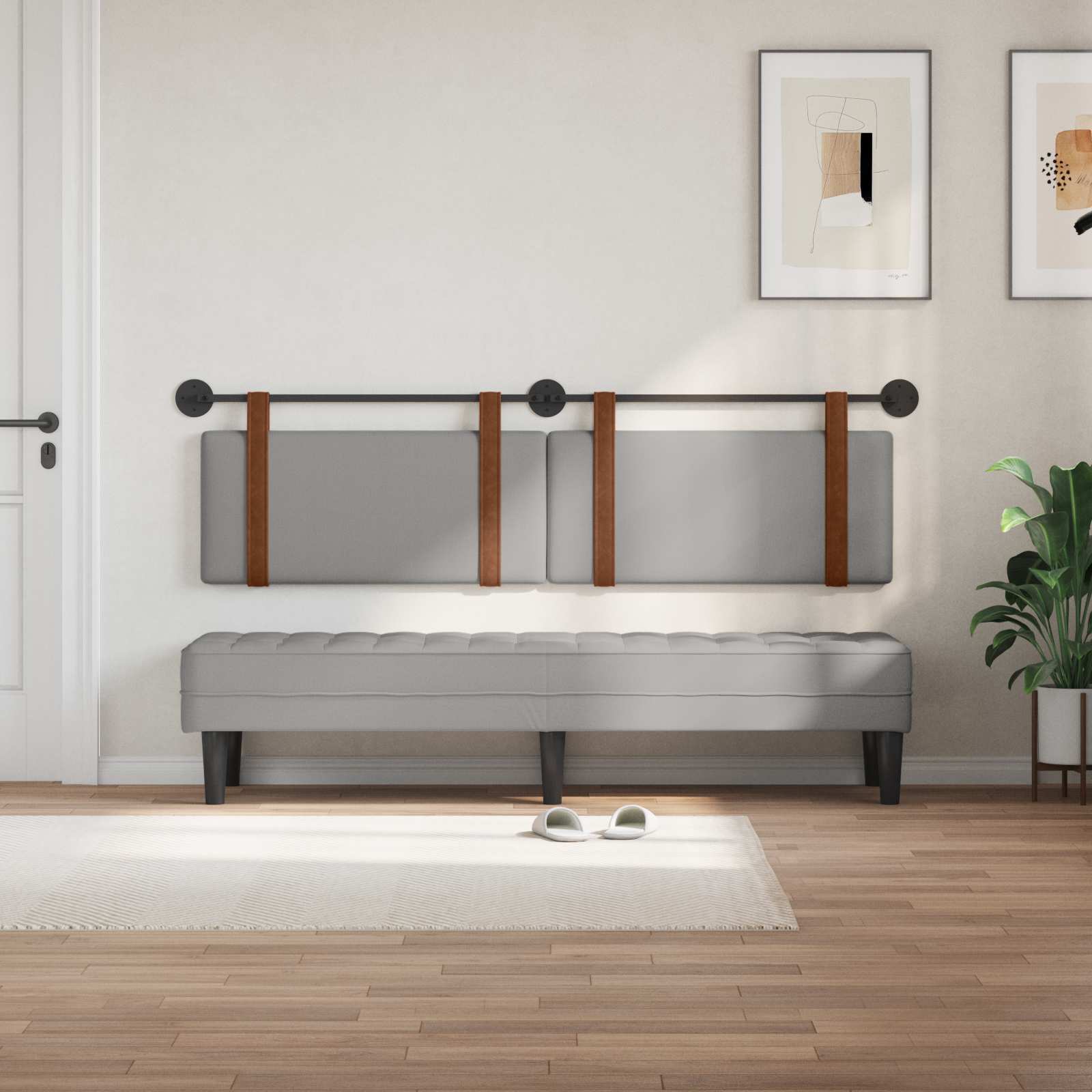 Testata appesa Grigio Nuvola 160 x 40 cm Legno multistrato 42031482
