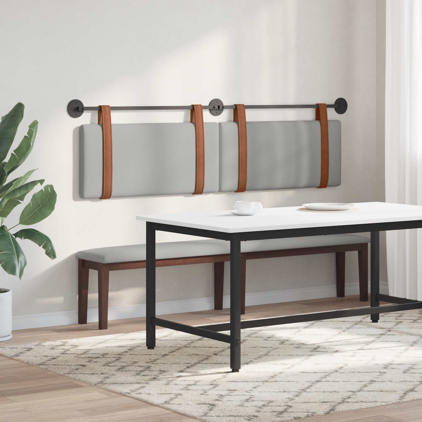 Testata appesa Grigio Nuvola 160 x 40 cm Legno multistrato 42031482
