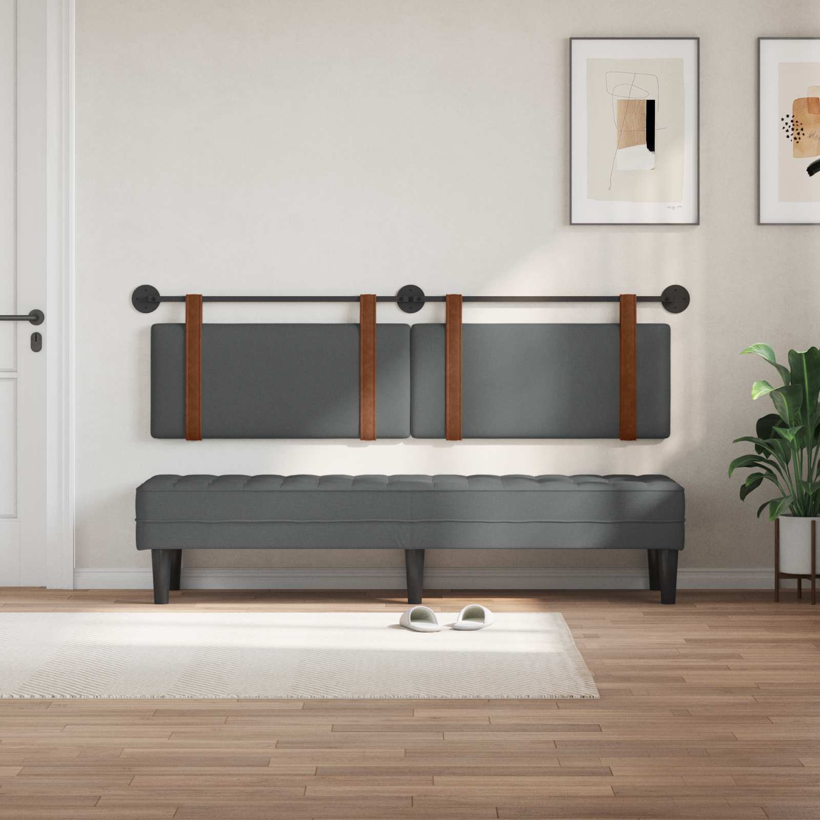 Testata appesa Grigio scuro 180 x 40 cm Legno multistrato 42031514