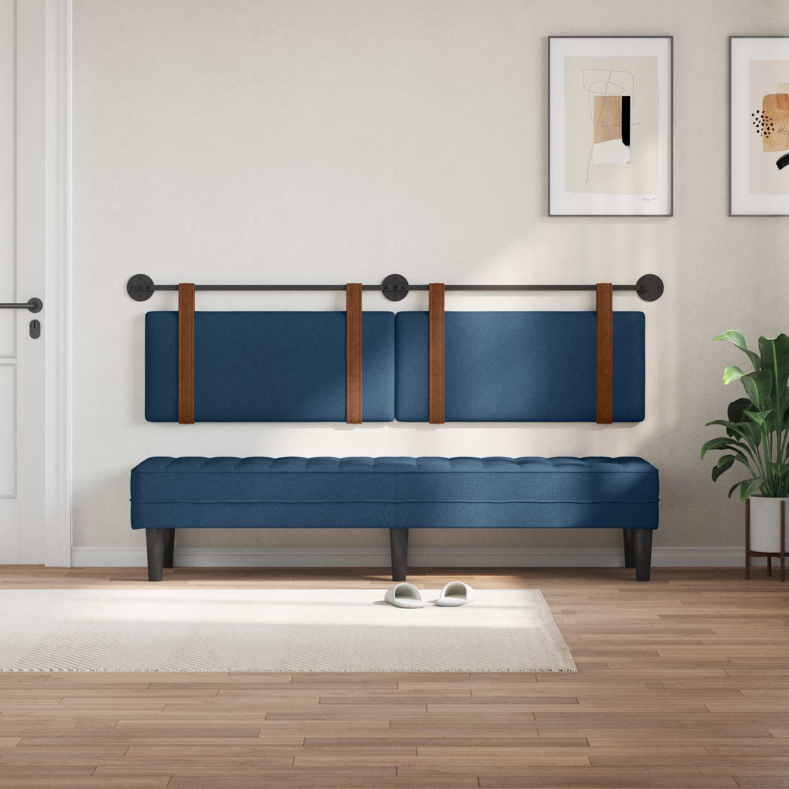 Testata appesa Tinta unita Blu 180 x 40 cm Legno multistrato 42031521