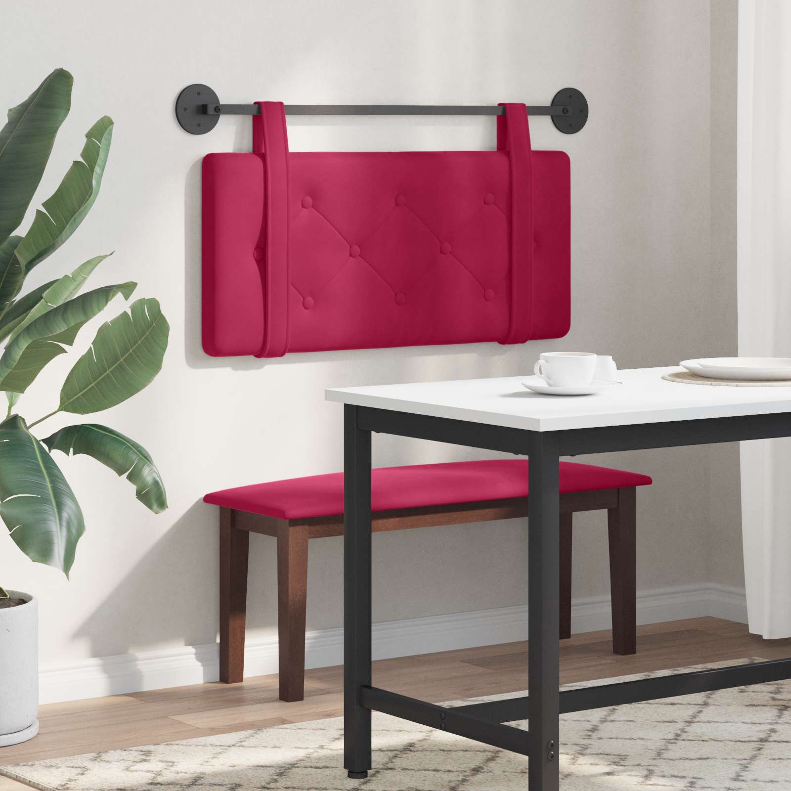Testata appesa Rosso Vino 90 x 55 x 5 cm Velluto 42031560