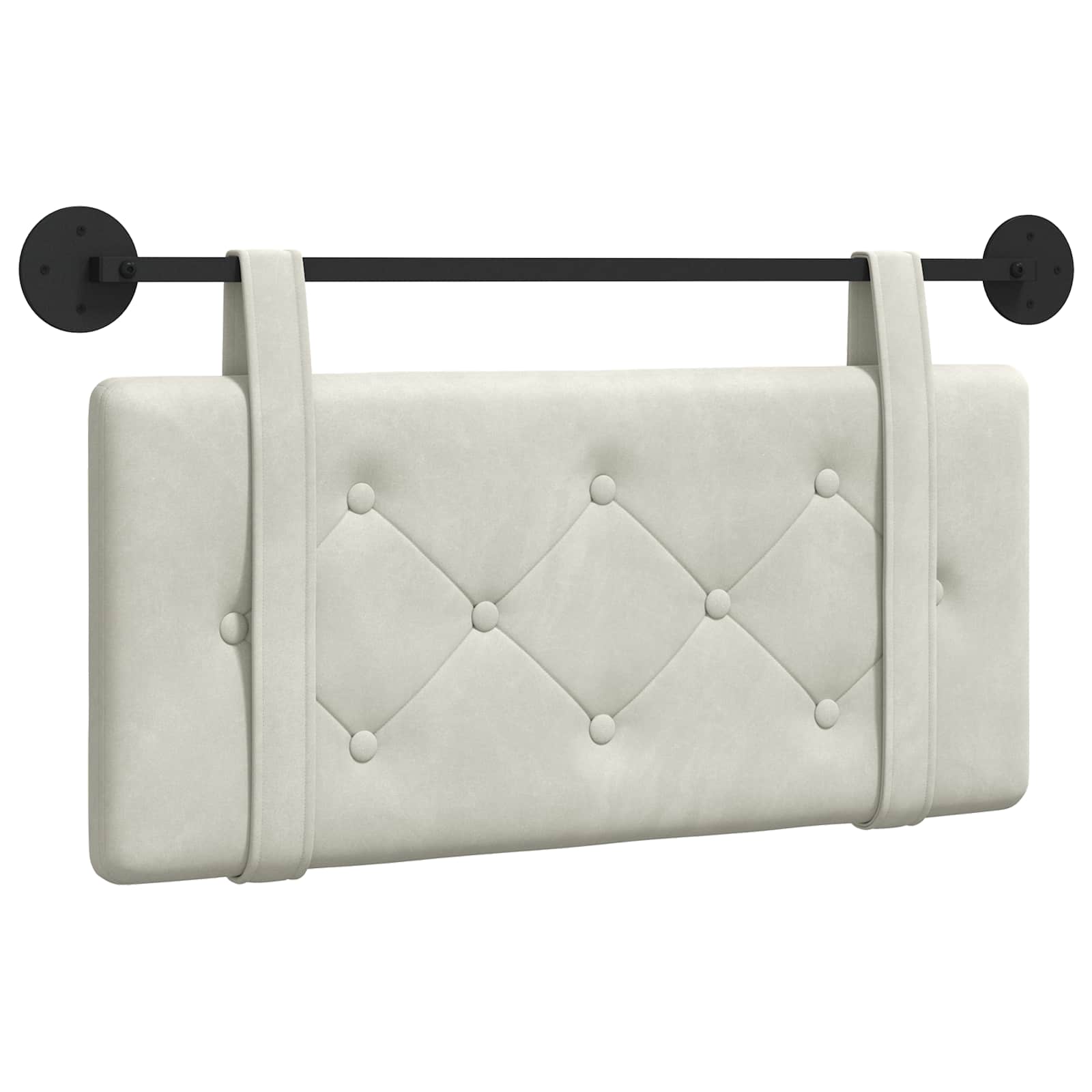 Testata appesa Montaggio a parete Crema 90 x 55 x 5 cm Velluto 42031564