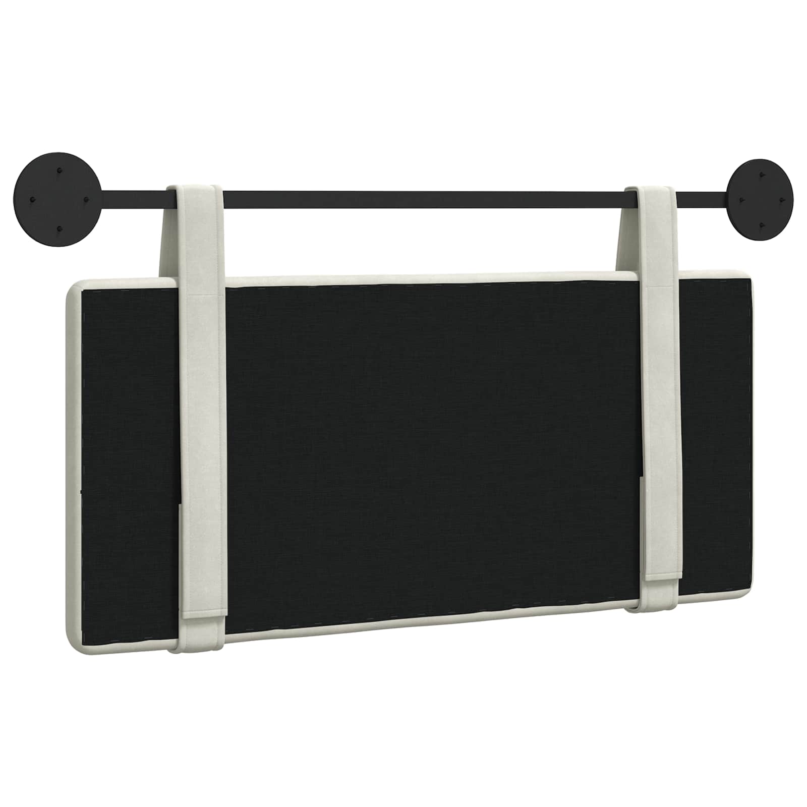 Testata appesa Montaggio a parete Crema 90 x 55 x 5 cm Velluto 42031564