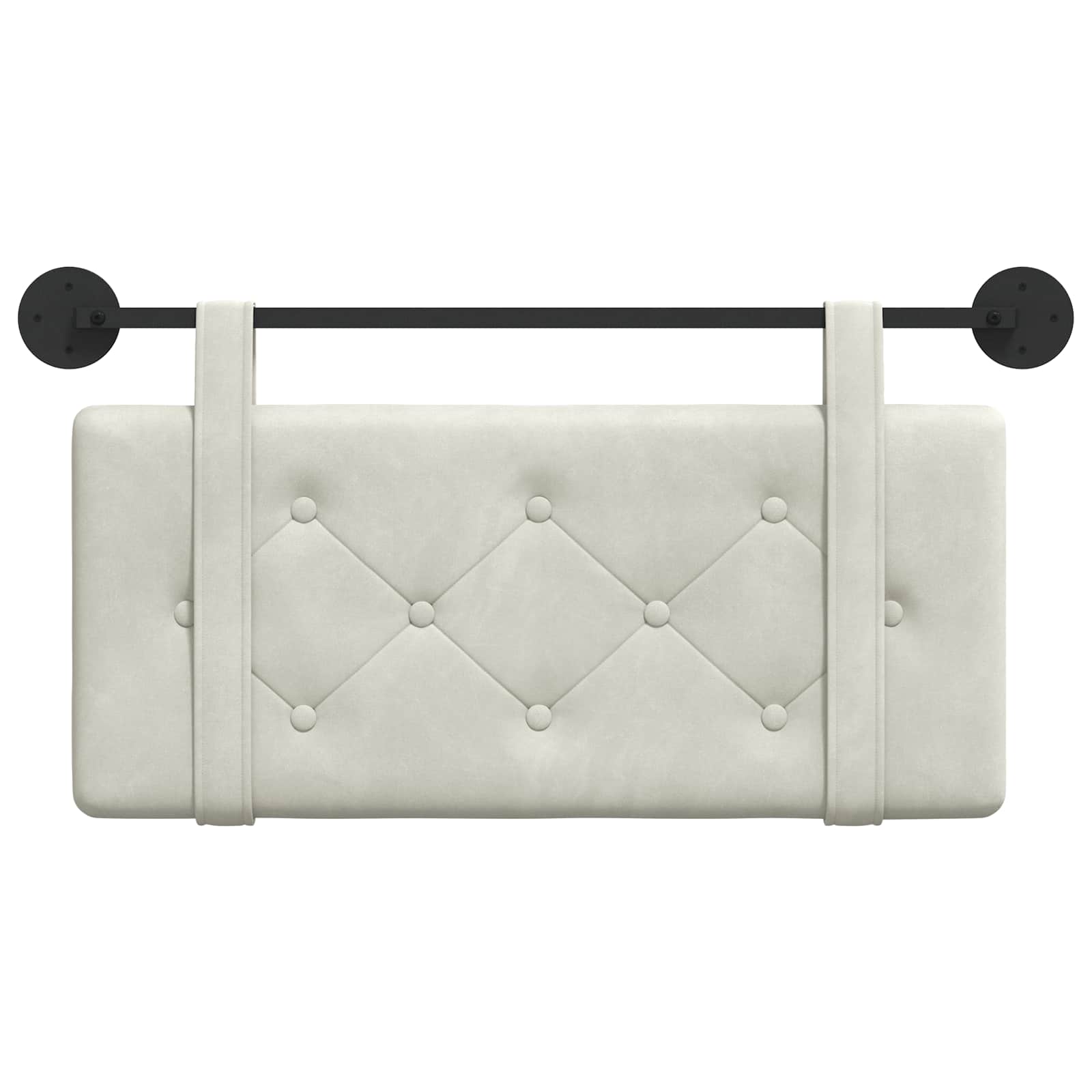 Testata appesa Montaggio a parete Crema 90 x 55 x 5 cm Velluto 42031564