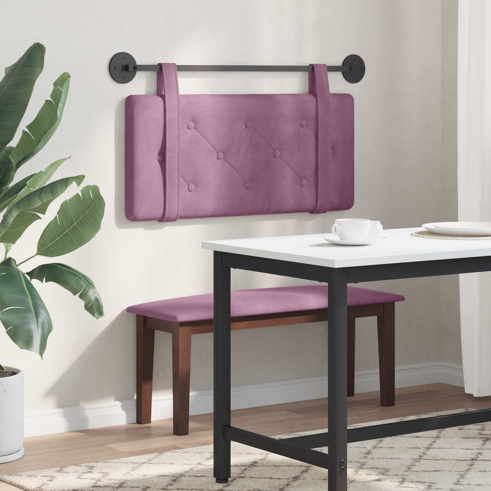 Testata appesa Montaggio a parete Viola 90 x 55 x 5 cm Velluto 42031569