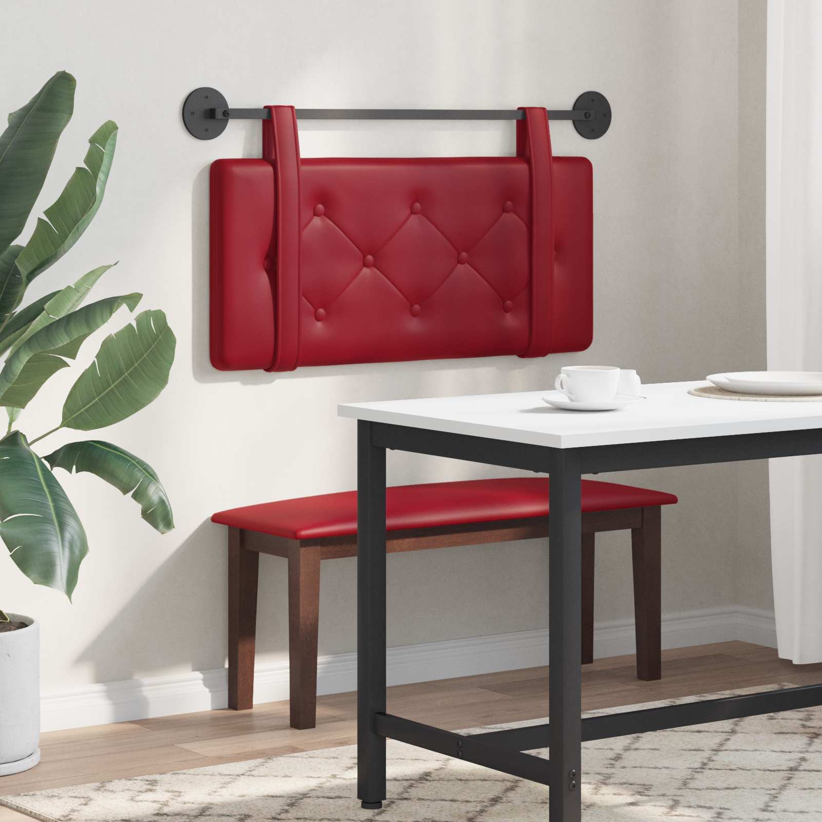 Testiera Montata a Muro Rosso Vino 80 x 5 x 40 cm Compensato 42031573