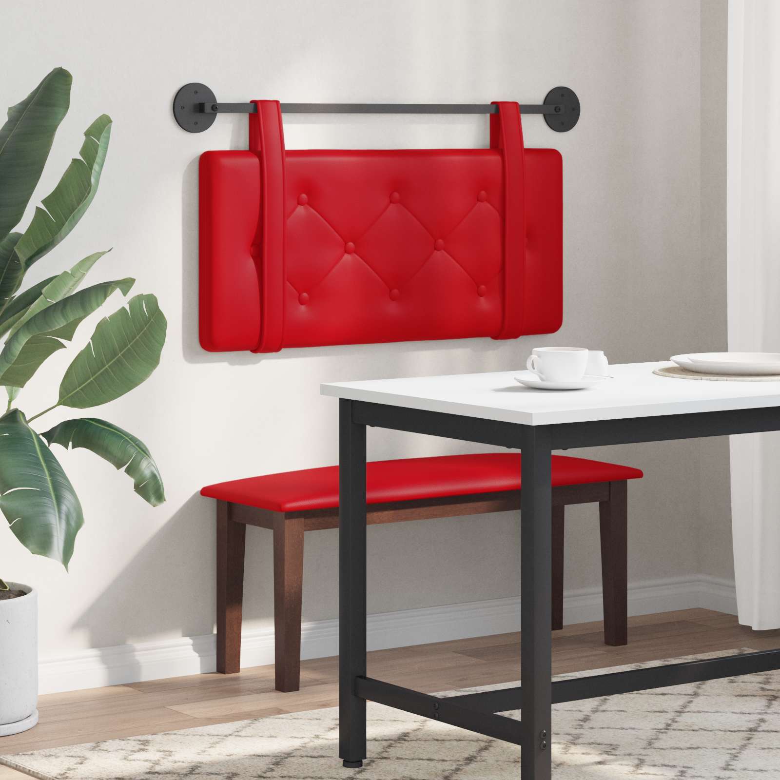 Testiera Montata a Muro Rosso 80 x 5 x 40 cm Compensato 42031574