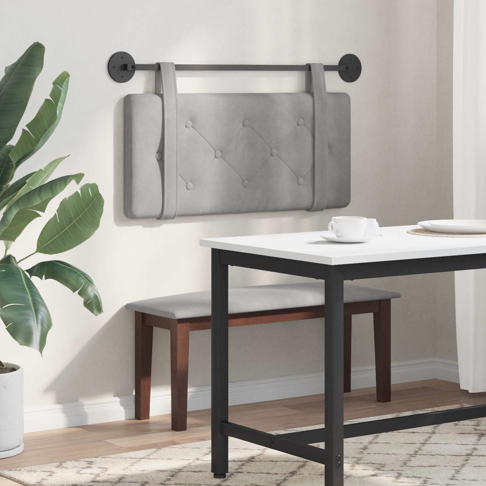 Testata appesa Grigio chiaro 100 x 55 x 5 cm Velluto 42031582