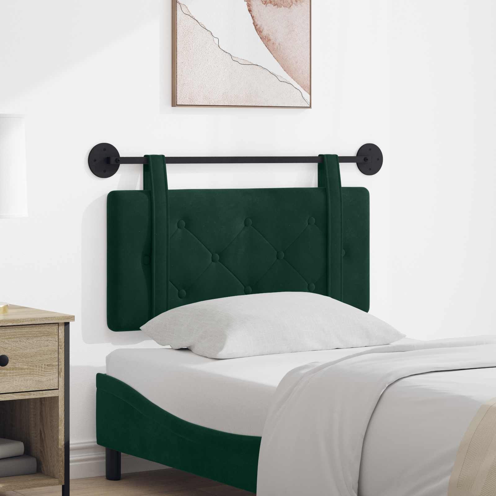 Testata appesa Verde Scuro 100 x 55 x 5 cm Velluto 42031584