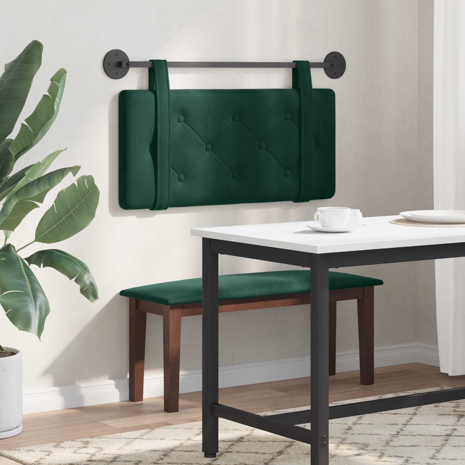 Testata appesa Verde Scuro 100 x 55 x 5 cm Velluto 42031584