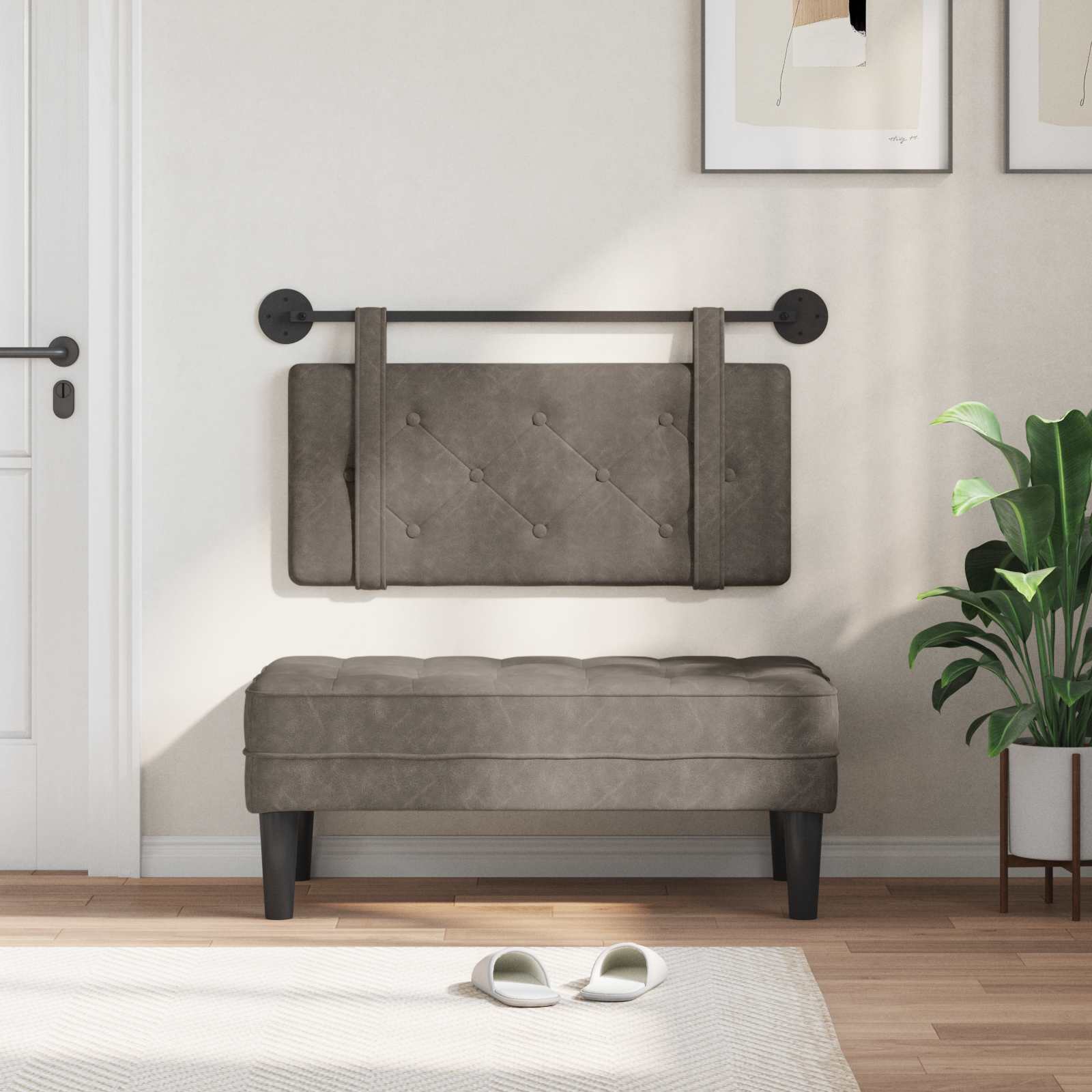 grigio Montaggio a parete Grigio 200 x 5 x 40 cm Compensato 42031607
