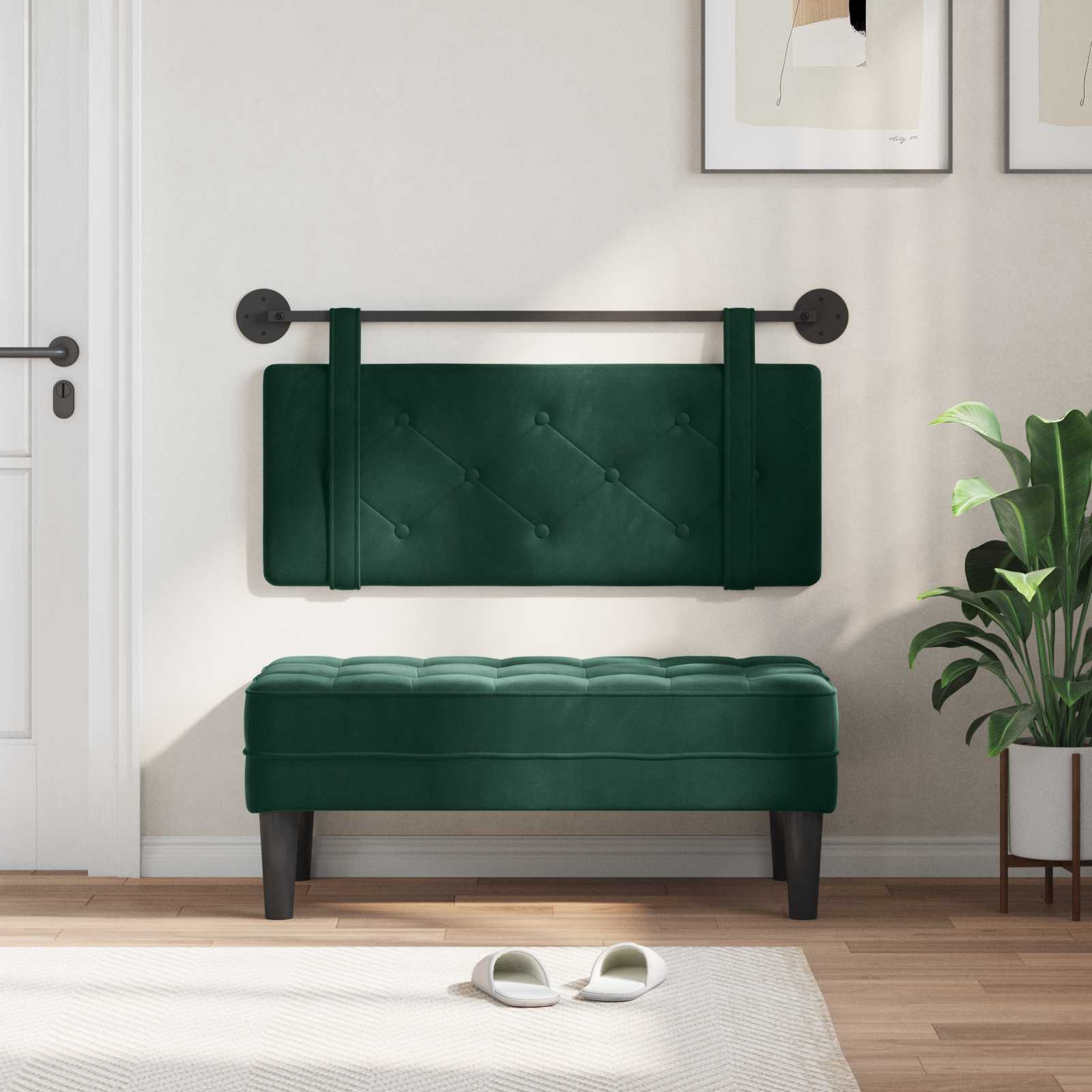 Testata appesa Verde Scuro 110 x 55 x 5 cm Velluto 42031611