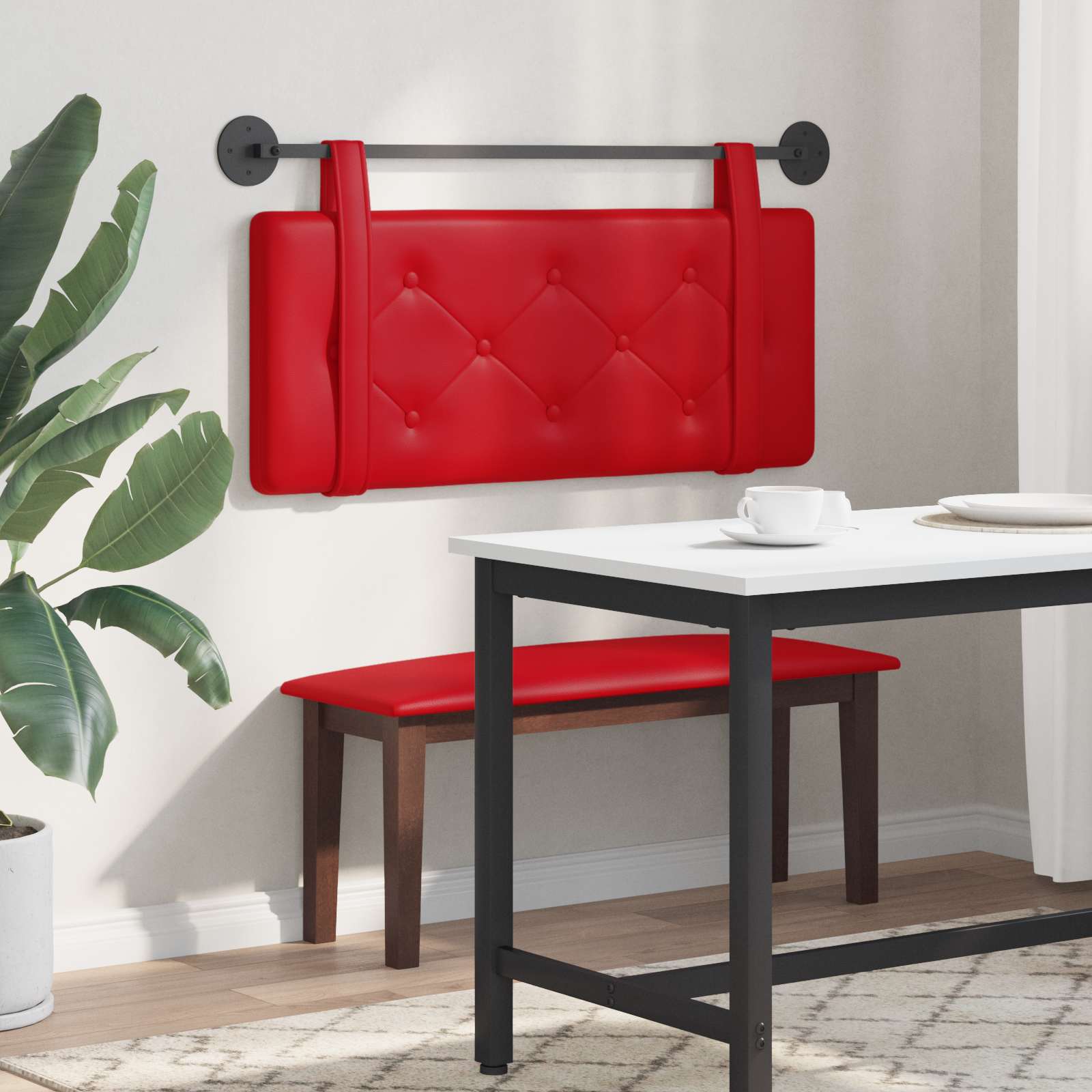 Testiera Montata a Muro Rosso 100 x 5 x 40 cm Compensato 42031628