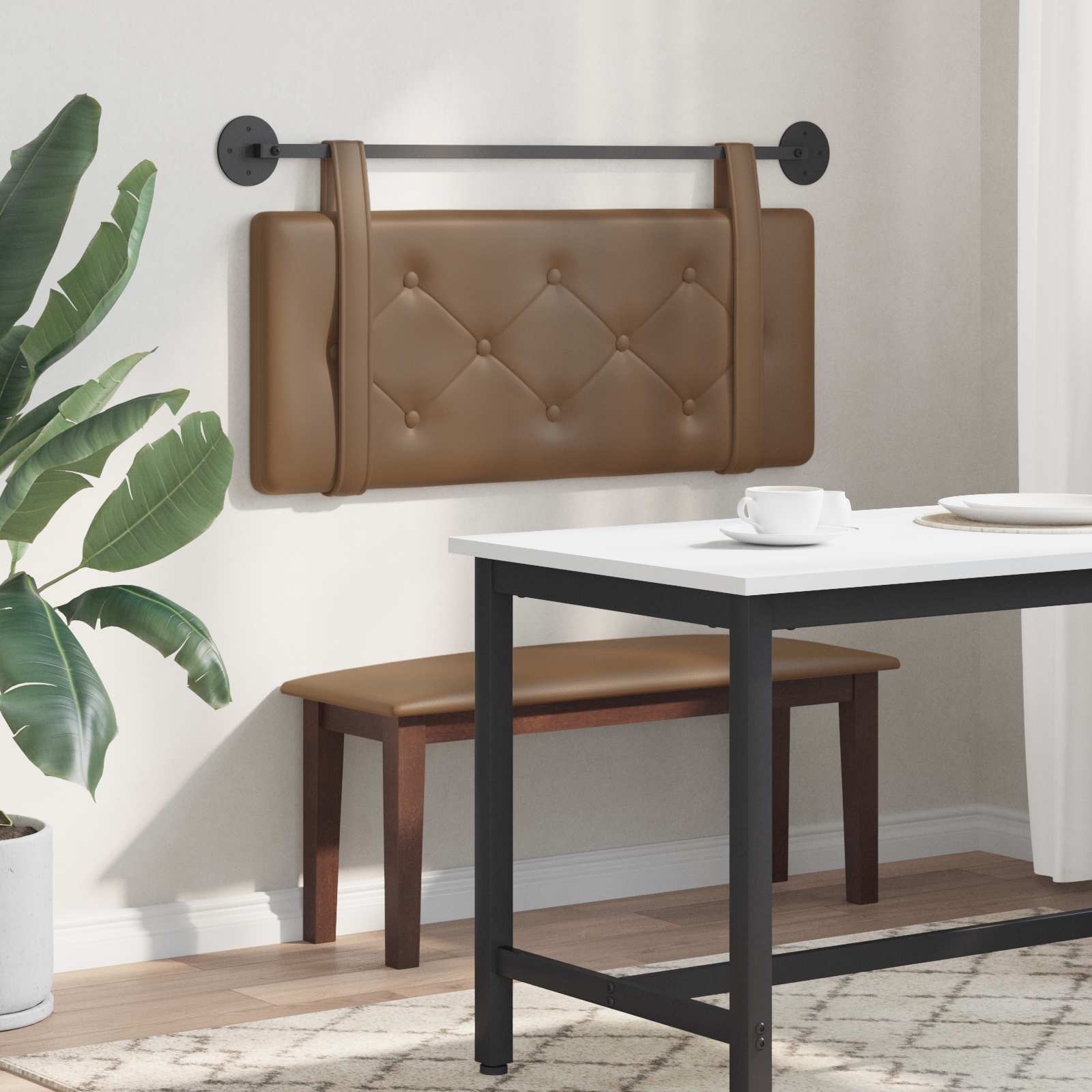 Testiera Montata a Muro Cappuccino 100 x 5 x 40 cm Compensato 42031629
