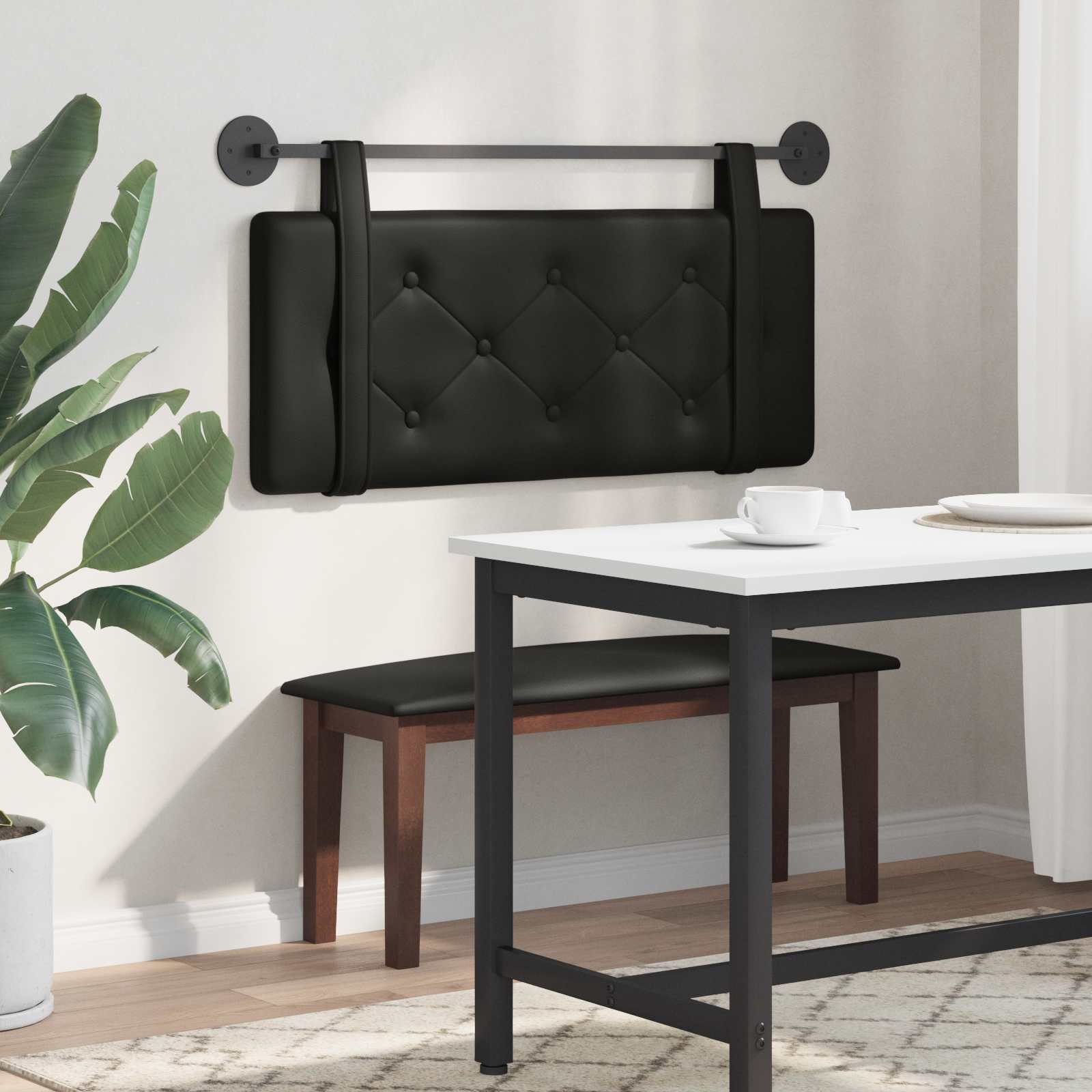 Testiera Montata a Muro Nero 100 x 5 x 40 cm Compensato 42031630