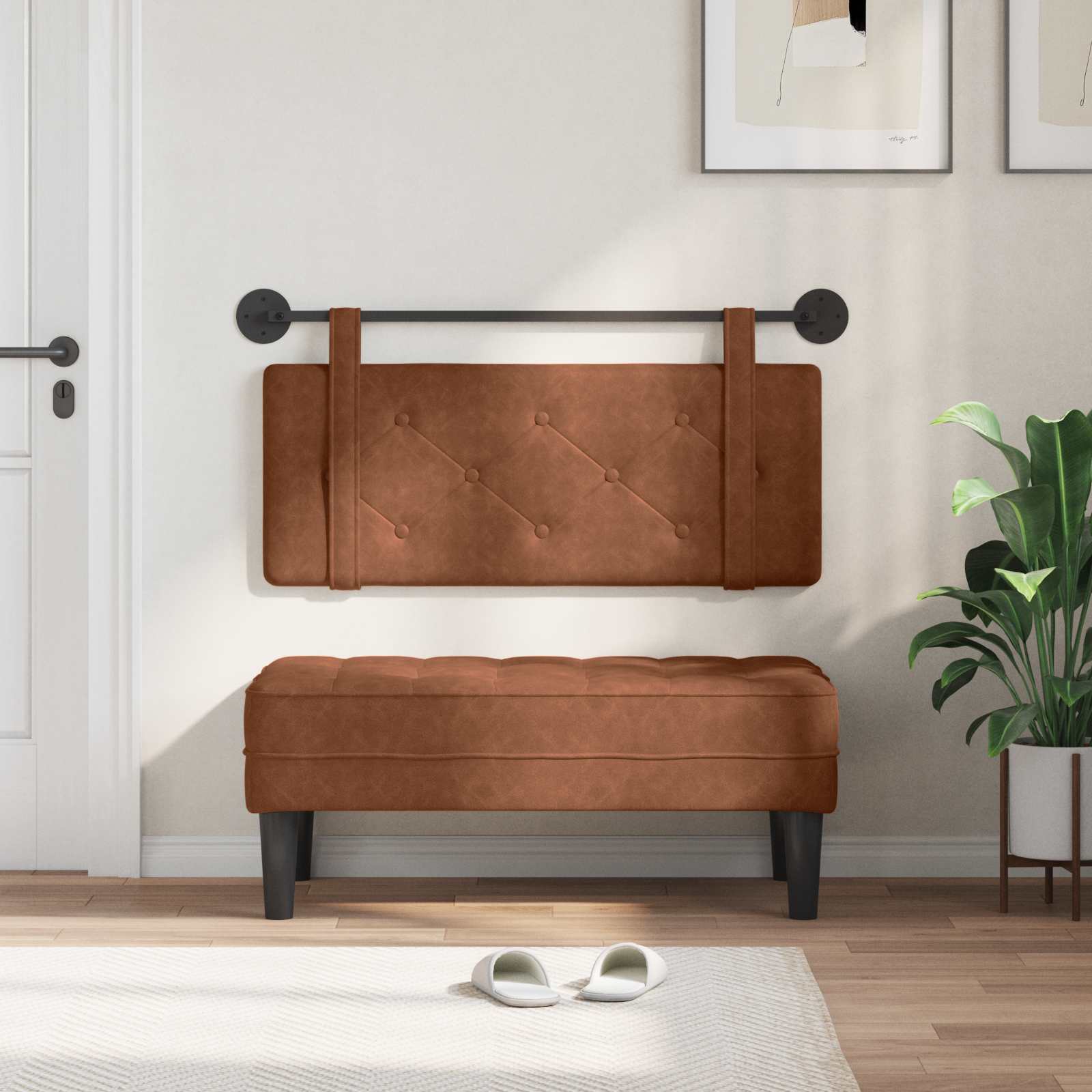 marrone Montaggio a parete Marrone 200 x 5 x 40 cm Compensato 42031633