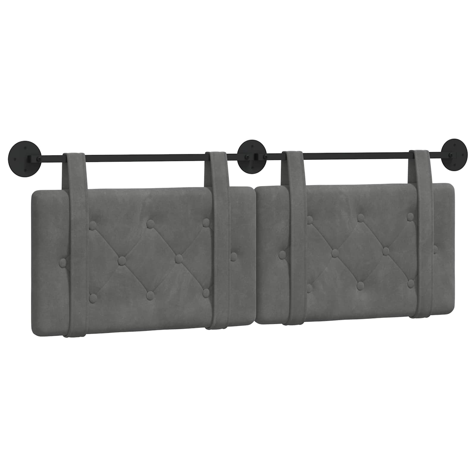 Testata appesa Grigio scuro 130 x 55 x 5 cm Velluto 42031637