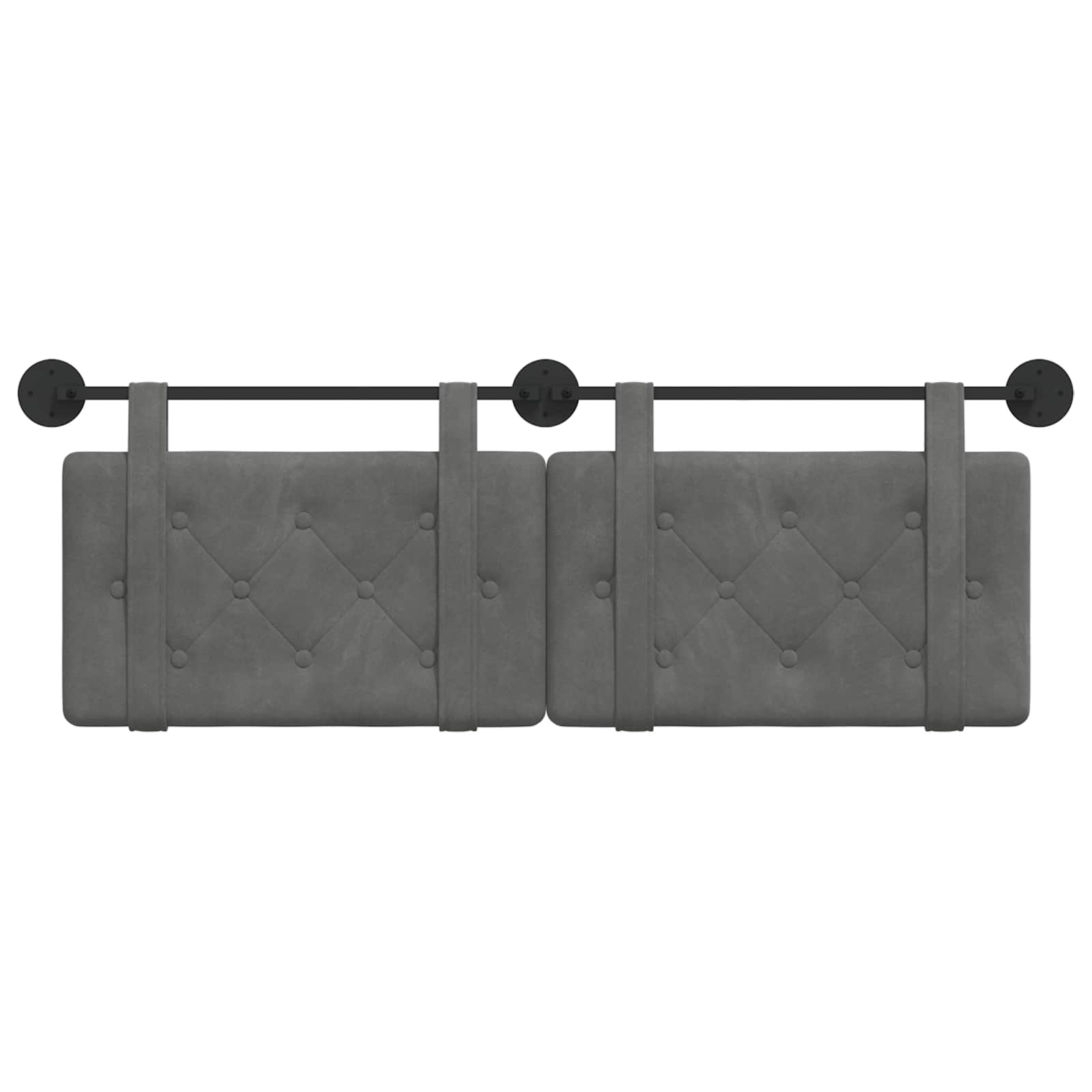 Testata appesa Grigio scuro 130 x 55 x 5 cm Velluto 42031637