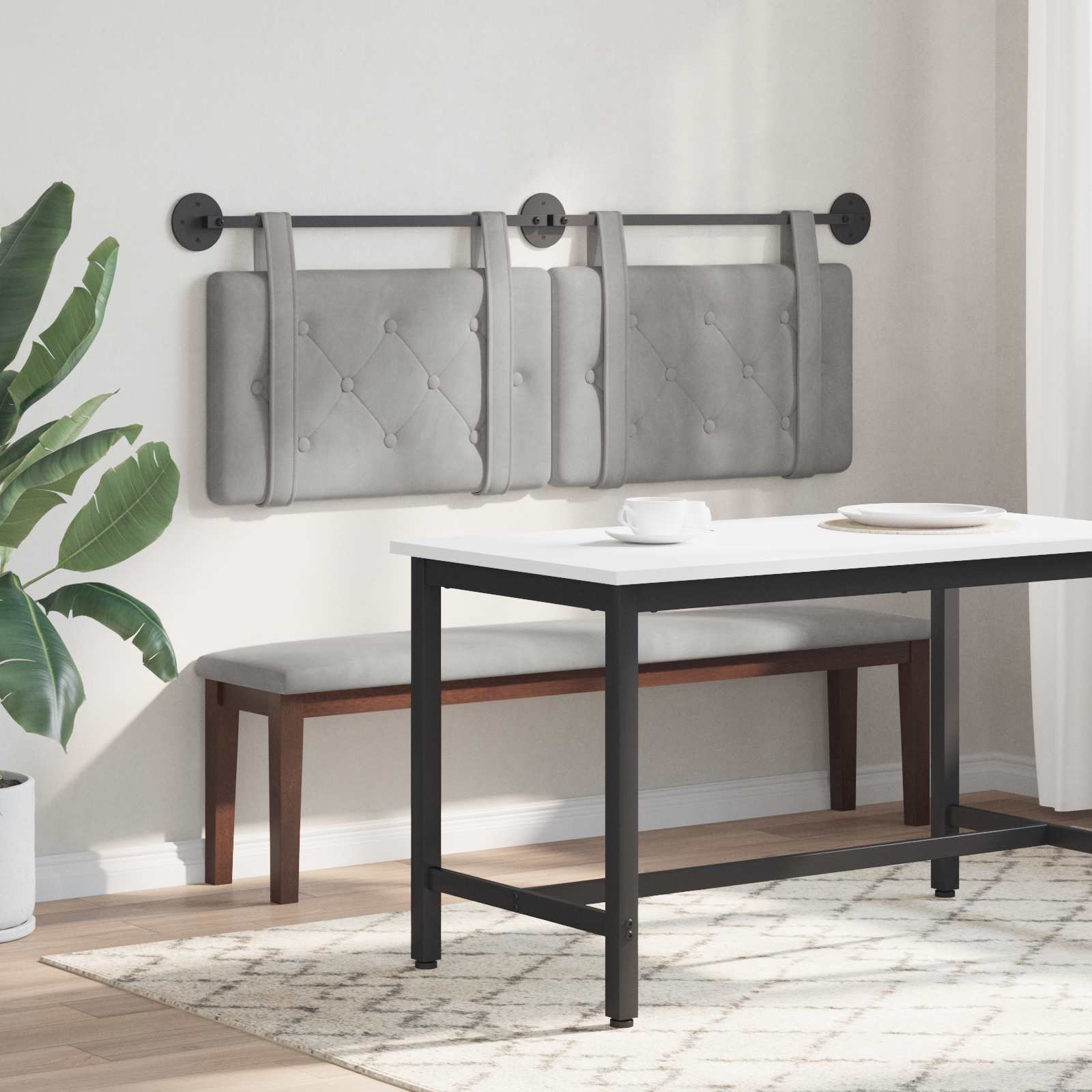 Testata appesa Grigio chiaro 150 x 55 x 5 cm Velluto 42031663