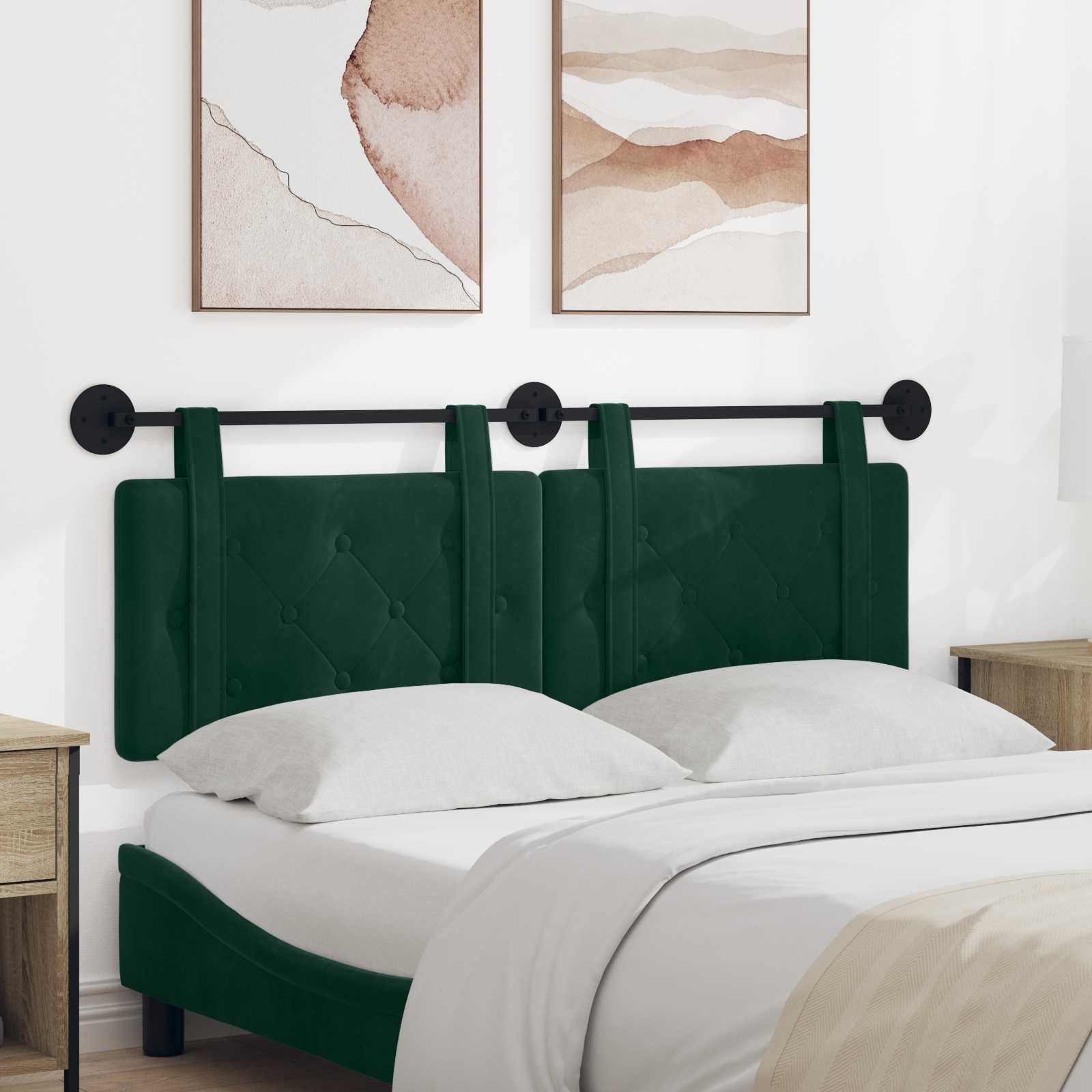 Testata appesa Verde Scuro 150 x 55 x 5 cm Velluto 42031665