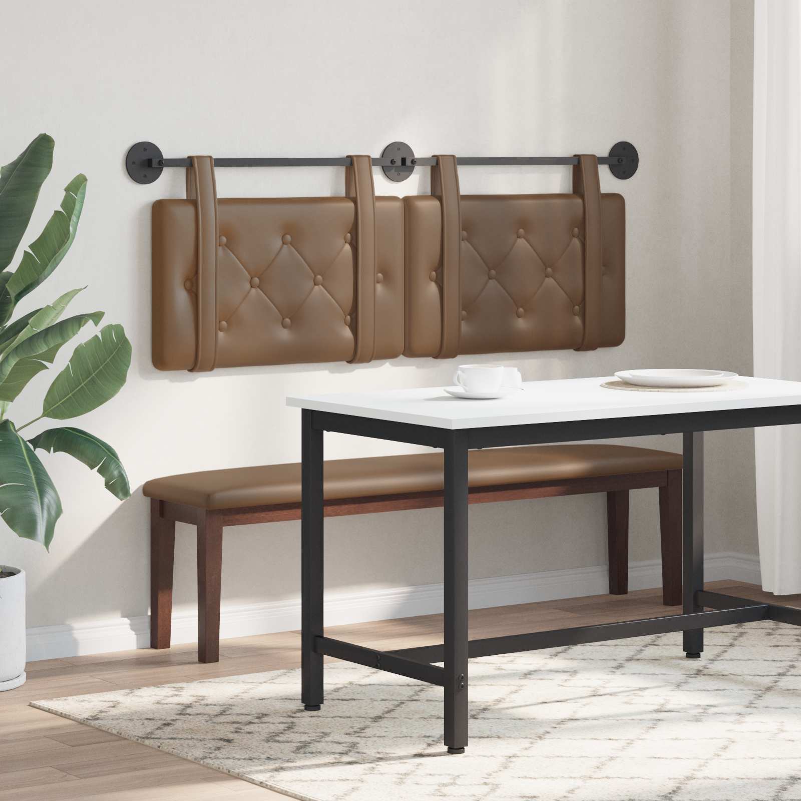 Testiera Montata a Muro 2 pcs Cappuccino 140 x 5 x 40 cm 42031683
