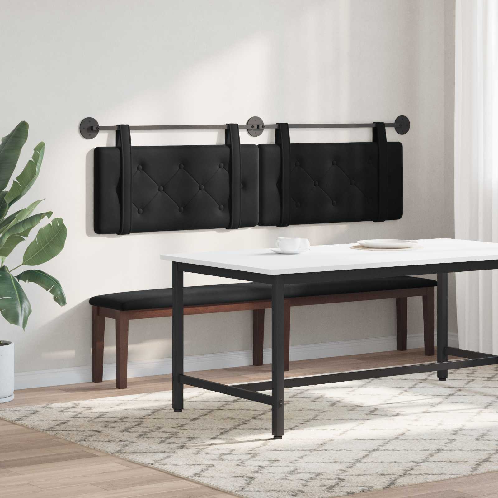 Testata appesa Montaggio a parete Nero 170 x 55 x 5 cm Velluto 42031696