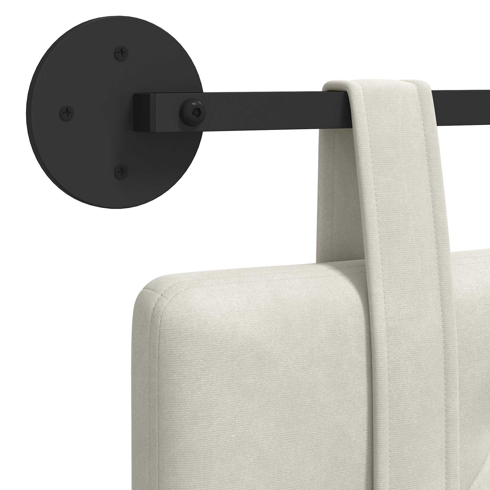 Testata appesa Montaggio a parete Crema 170 x 55 x 5 cm Velluto 42031699