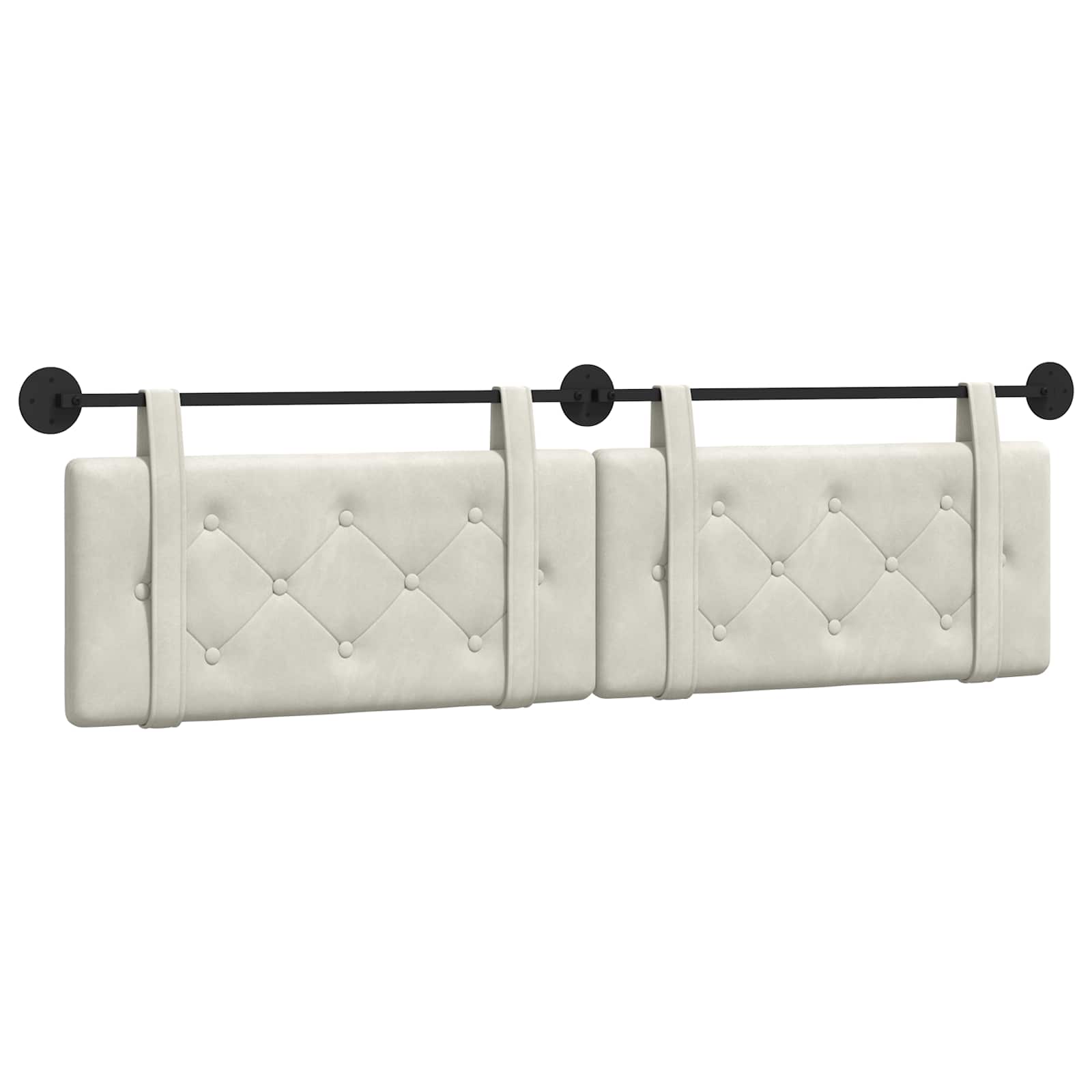 Testata appesa Montaggio a parete Crema 170 x 55 x 5 cm Velluto 42031699