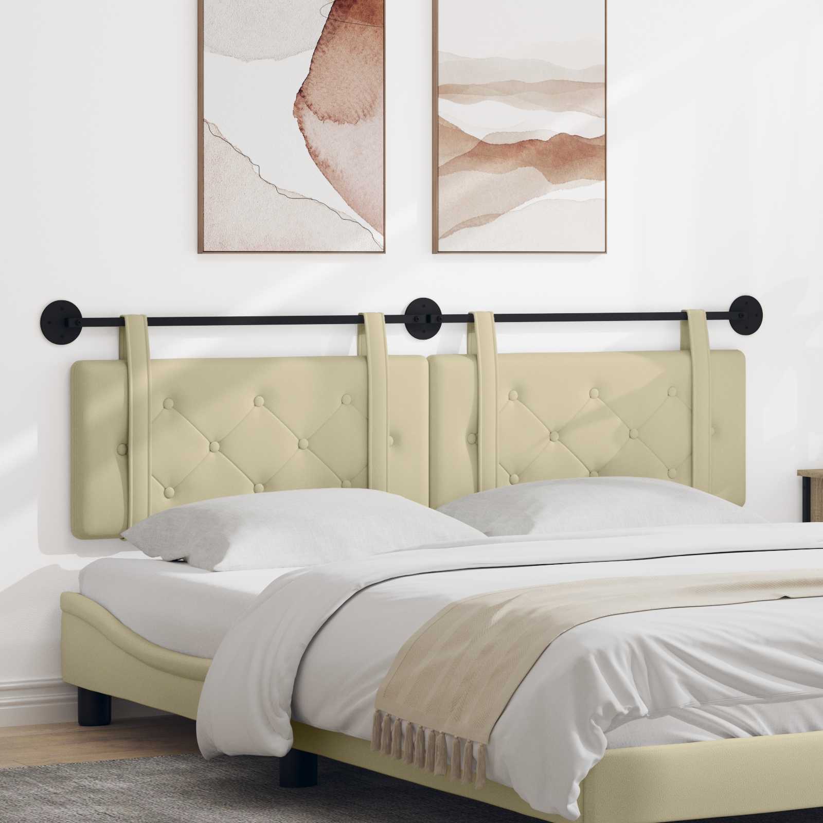 Testiera Montata a Muro 2 pcs Crema 160 x 5 x 40 cm Compensato 42031705