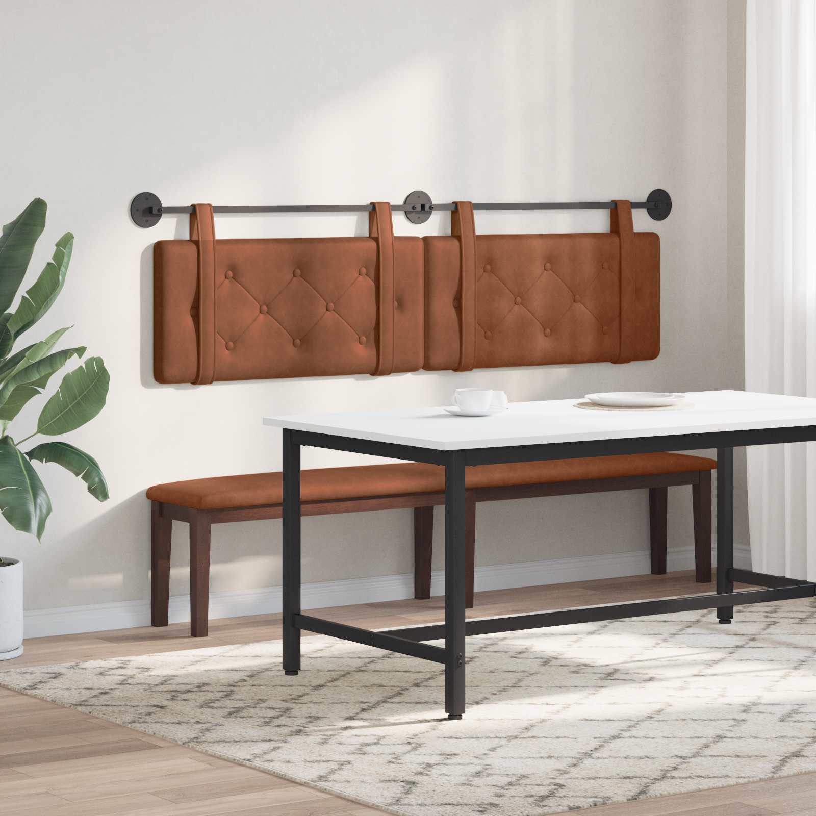 marrone con testiera 2 pcs Marrone 200 x 5 x 40 cm Compensato 42031714