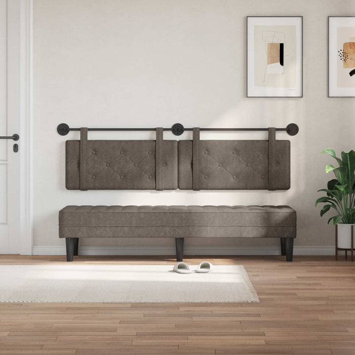 grigio con testiera 2 pcs Grigio 200 x 5 x 40 cm Compensato 42031715