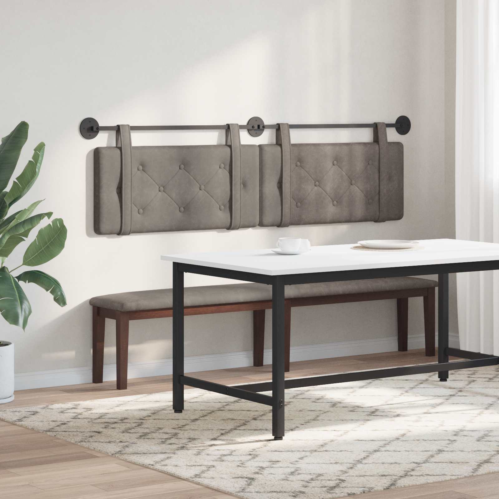 grigio con testiera 2 pcs Grigio 200 x 5 x 40 cm Compensato 42031715