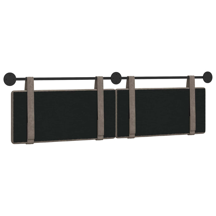grigio con testiera 2 pcs Grigio 200 x 5 x 40 cm Compensato 42031715