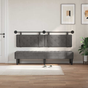 Testata appesa Grigio scuro 190 x 55 x 5 cm Velluto 42031718