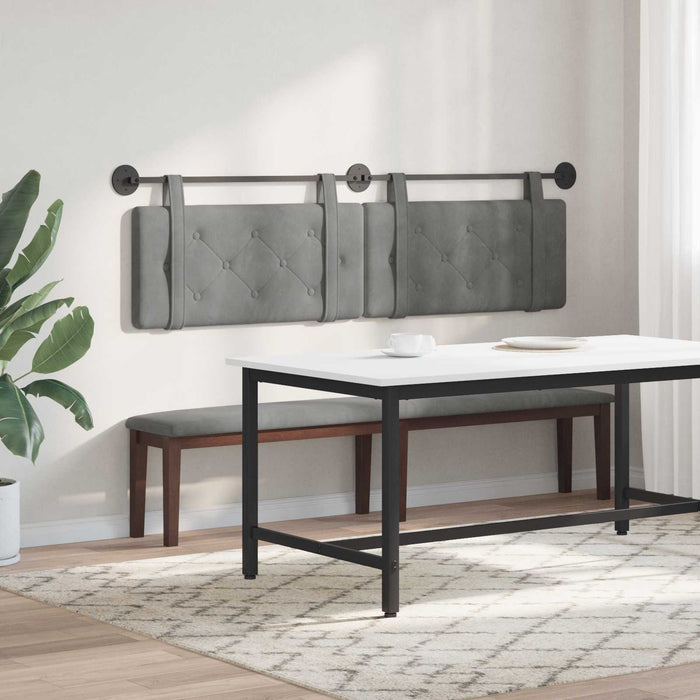 Testata appesa Grigio scuro 190 x 55 x 5 cm Velluto 42031718