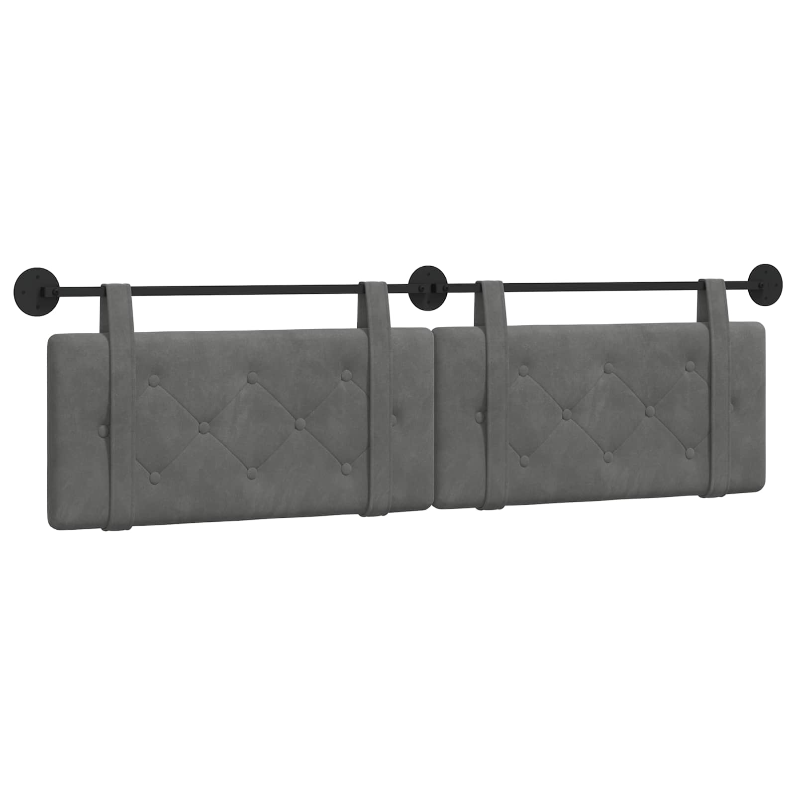 Testata appesa Grigio scuro 190 x 55 x 5 cm Velluto 42031718