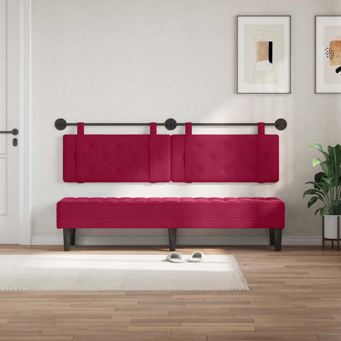 Testata appesa Rosso Vino 190 x 55 x 5 cm Velluto 42031722
