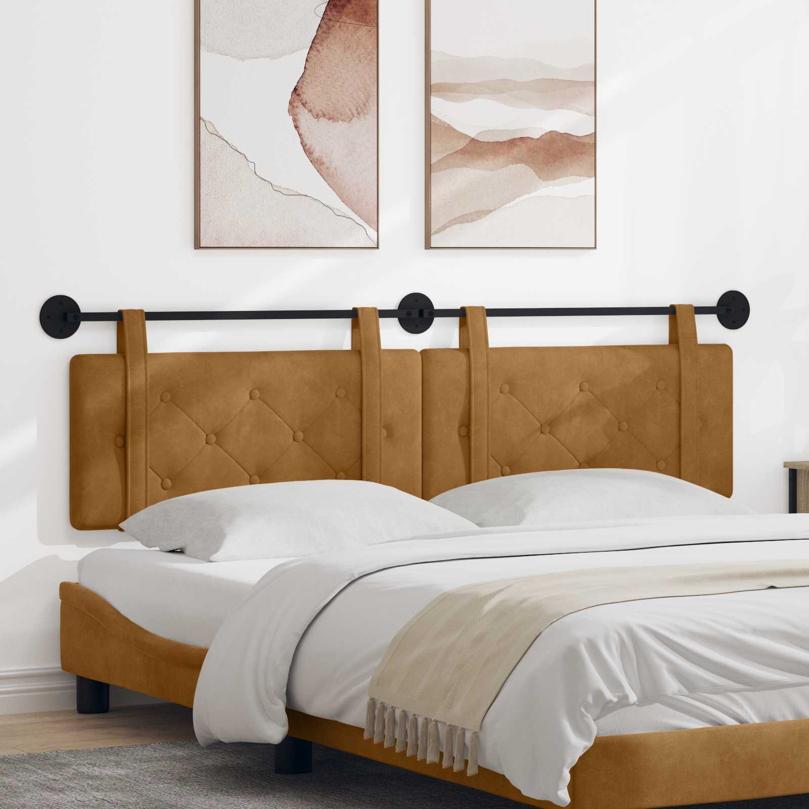 Testata appesa Marrone 190 x 55 x 5 cm Velluto 42031725