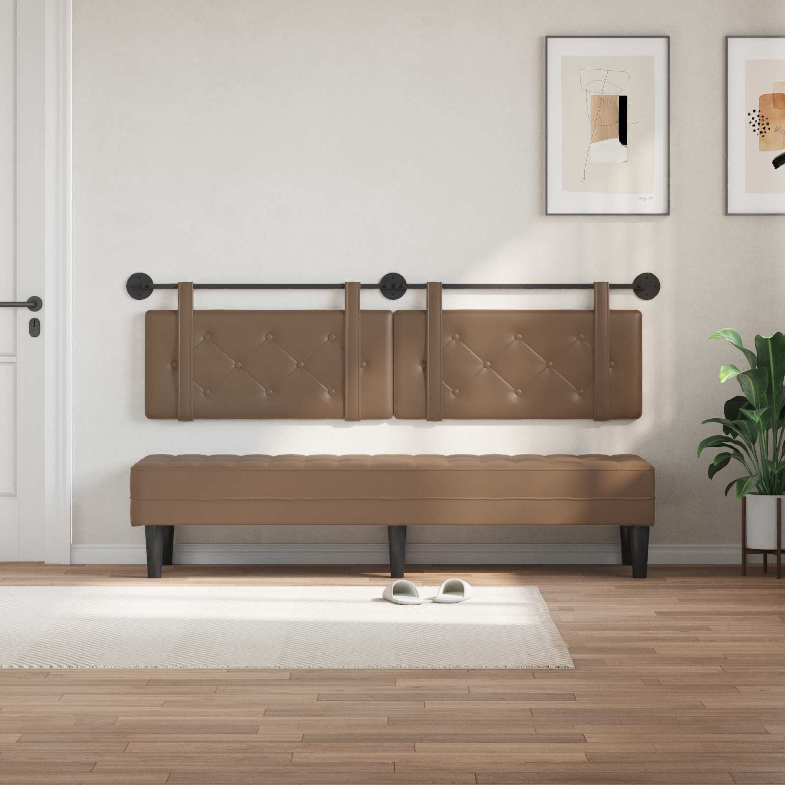 Testiera Montata a Muro 2 pcs Cappuccino 180 x 5 x 40 cm 42031737