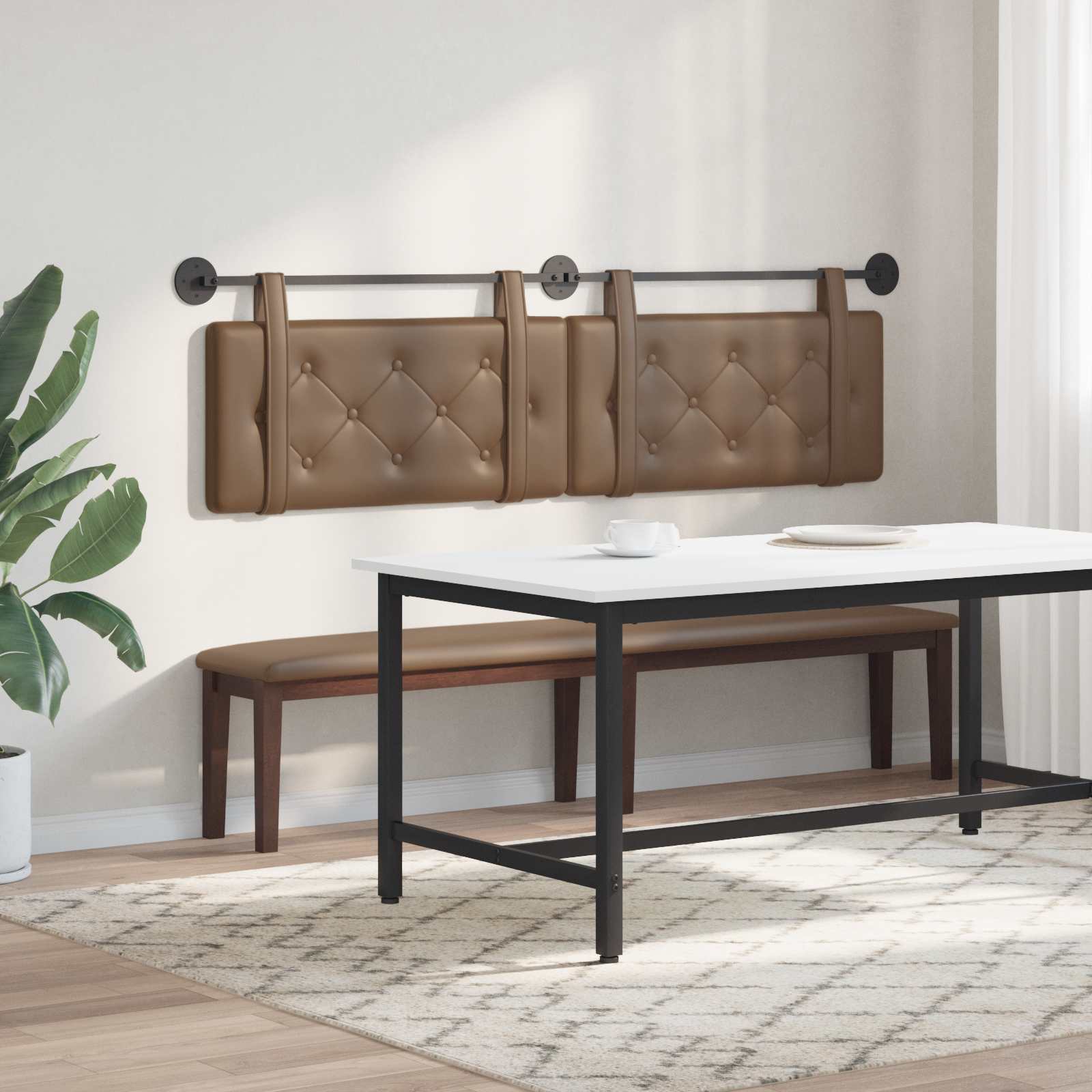 Testiera Montata a Muro 2 pcs Cappuccino 180 x 5 x 40 cm 42031737