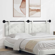 Testiera Montata a Muro 2 pcs Bianco 200 x 5 x 40 cm Compensato 42031739