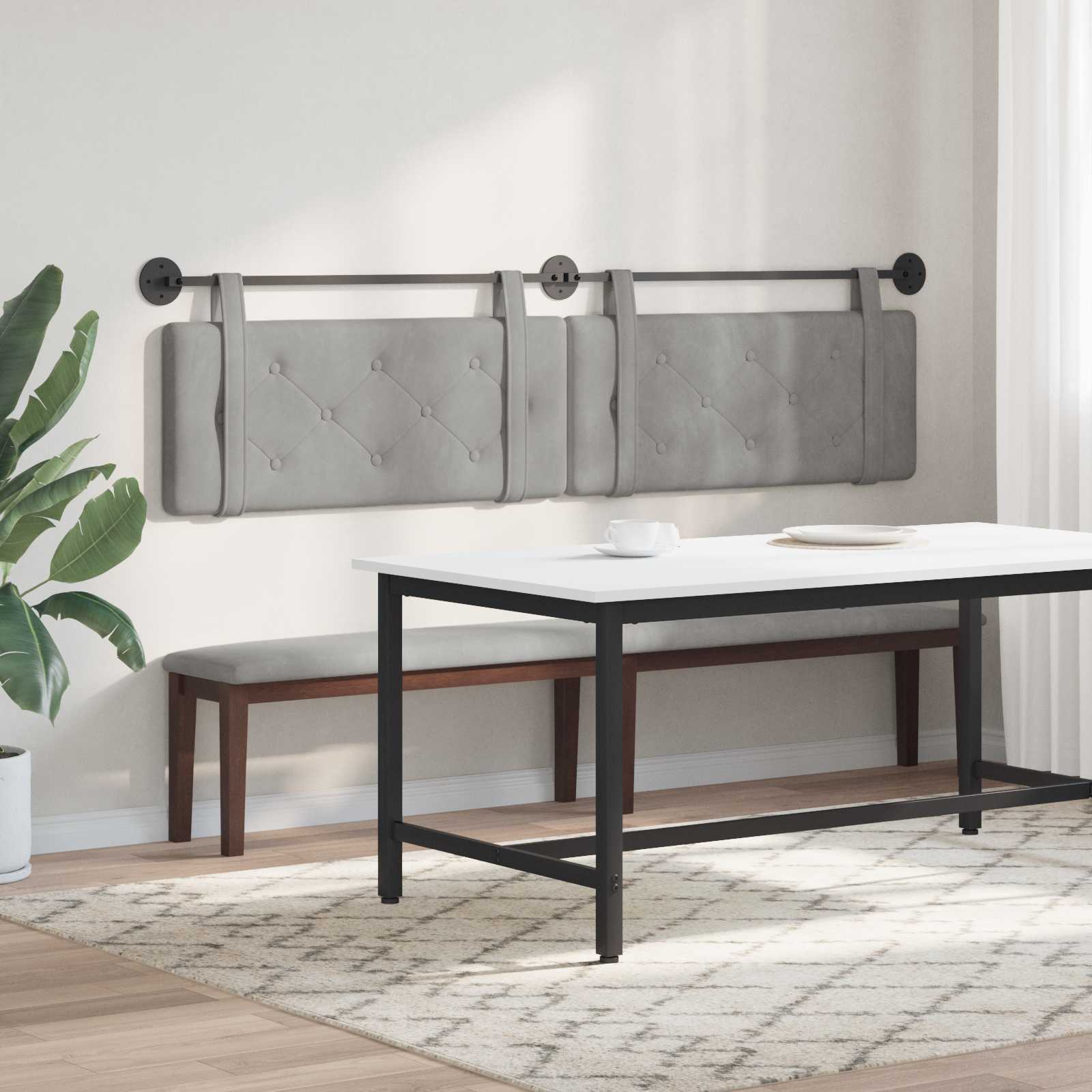 Testata appesa Grigio chiaro 210 x 55 x 5 cm Velluto 42031744