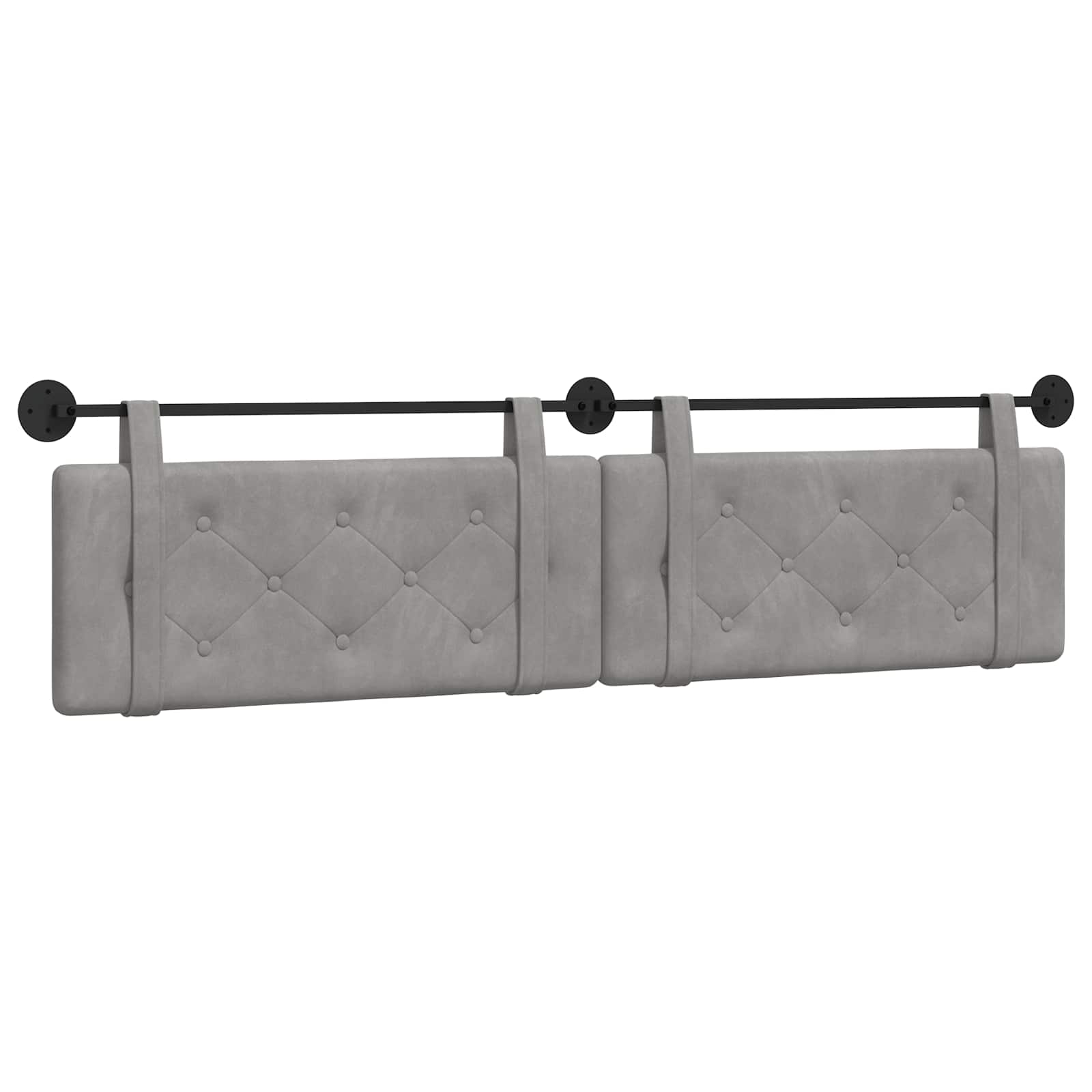 Testata appesa Grigio chiaro 210 x 55 x 5 cm Velluto 42031744