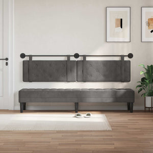 Testata appesa Grigio scuro 210 x 55 x 5 cm Velluto 42031745