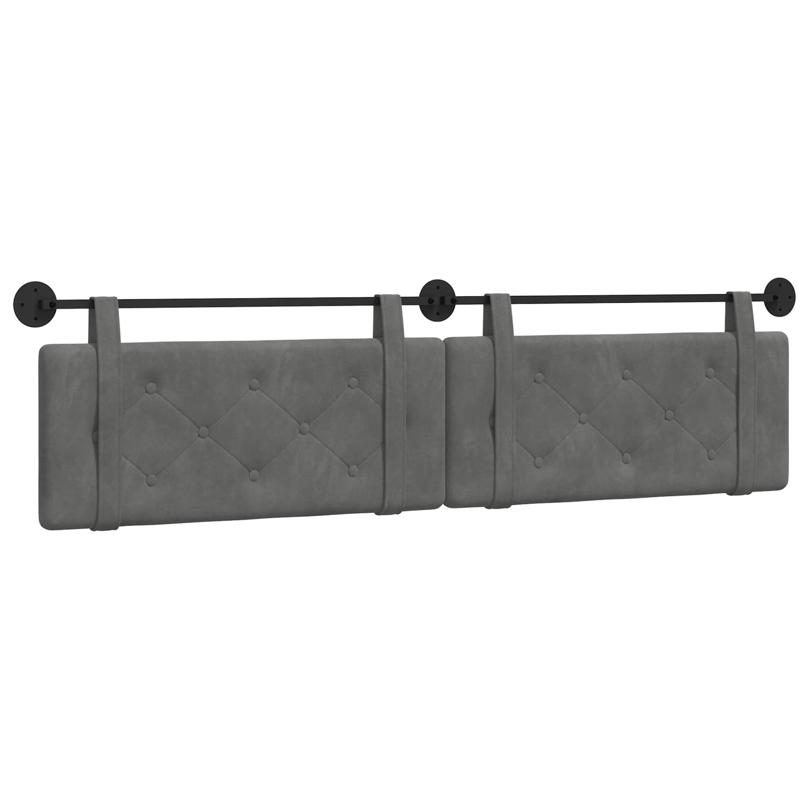 Testata appesa Grigio scuro 210 x 55 x 5 cm Velluto 42031745