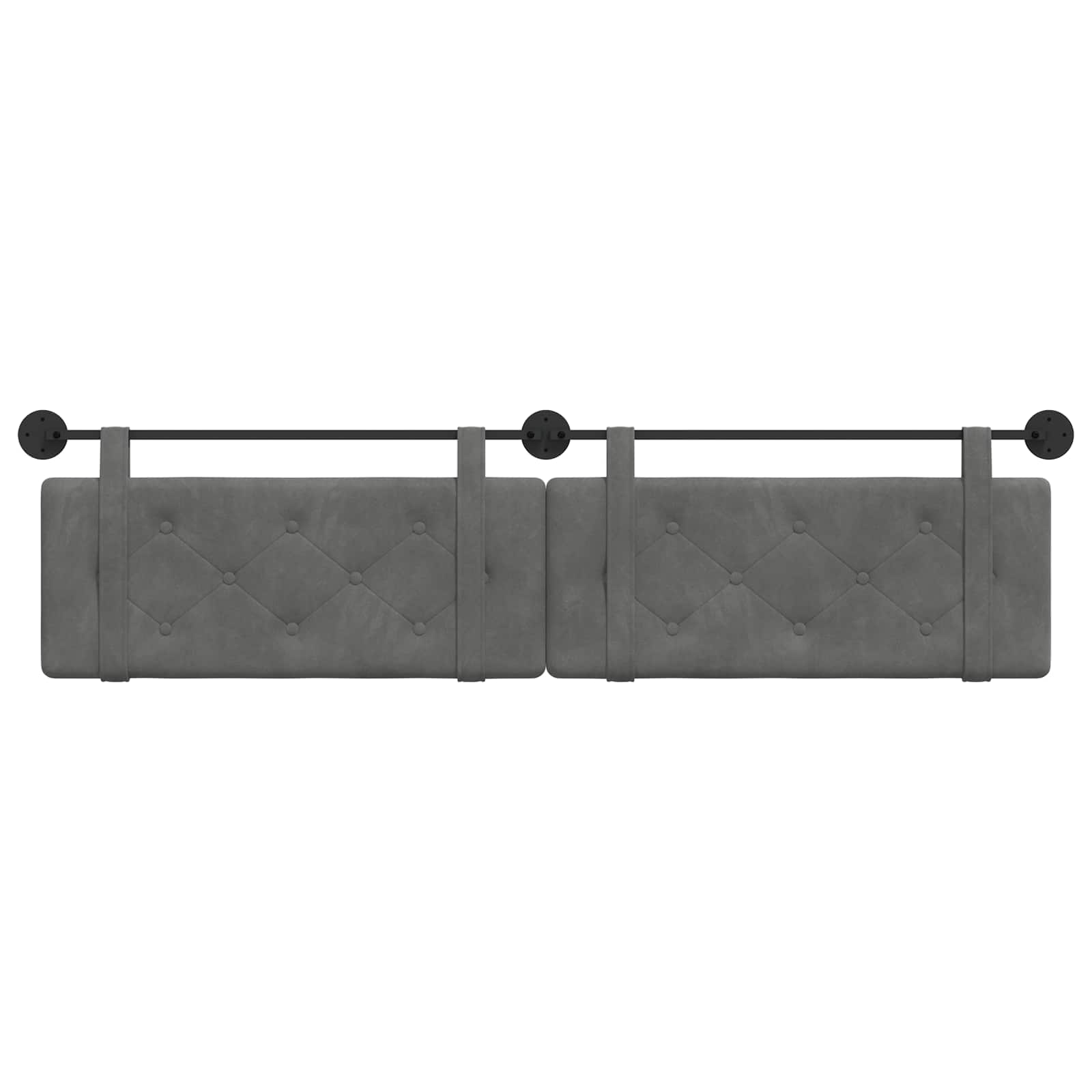 Testata appesa Grigio scuro 210 x 55 x 5 cm Velluto 42031745