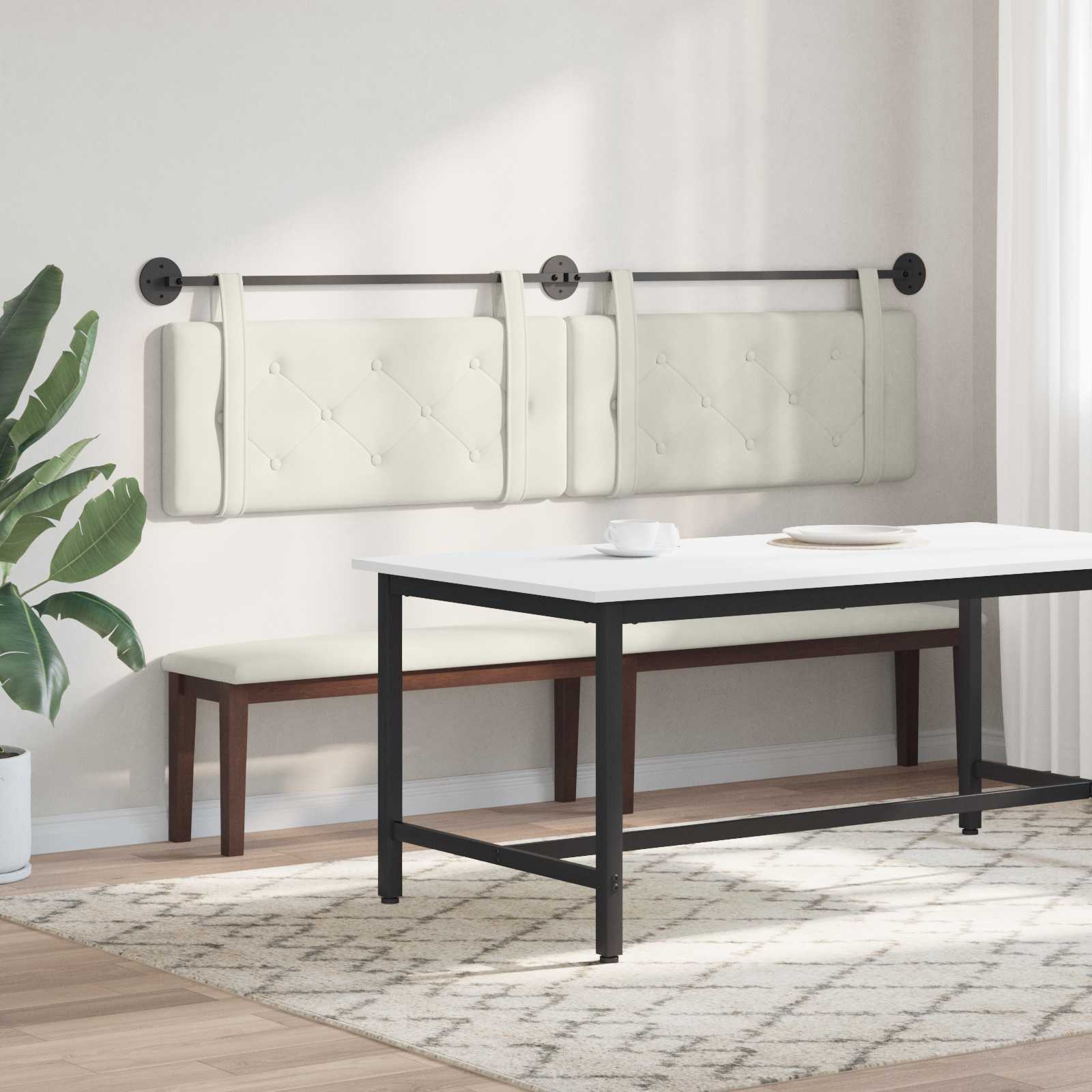 Testata appesa Montaggio a parete Crema 210 x 55 x 5 cm Velluto 42031753