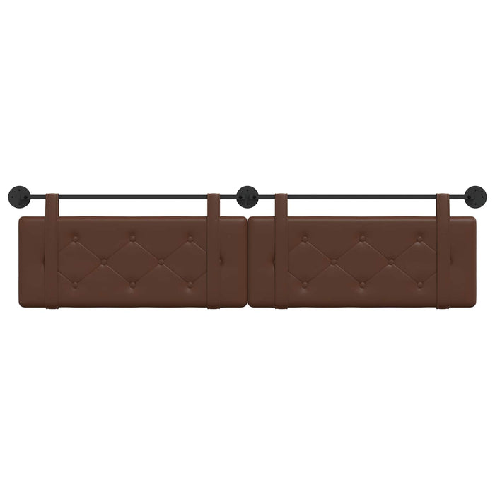 Testiera Montata a Muro 2 pcs Marrone 200 x 5 x 40 cm 42031760