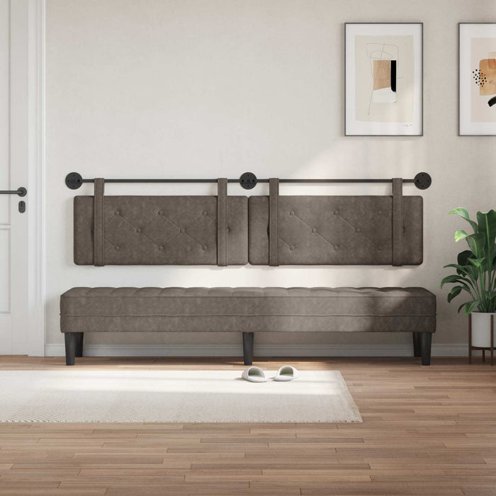 grigio con testiera 2 pcs Grigio 200 x 5 x 40 cm Compensato 42031769