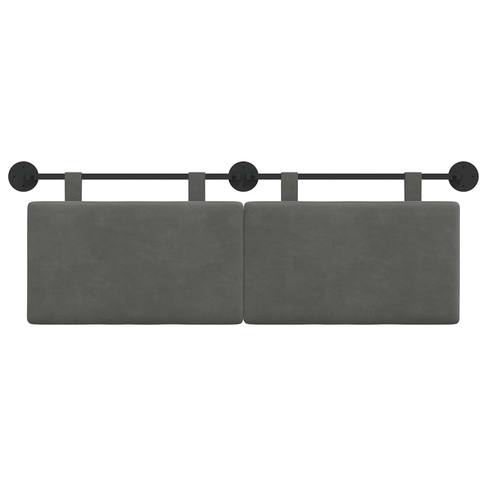 Testata appesa Grigio scuro 150 x 55 x 5 cm Tessuto in Cords 42031808